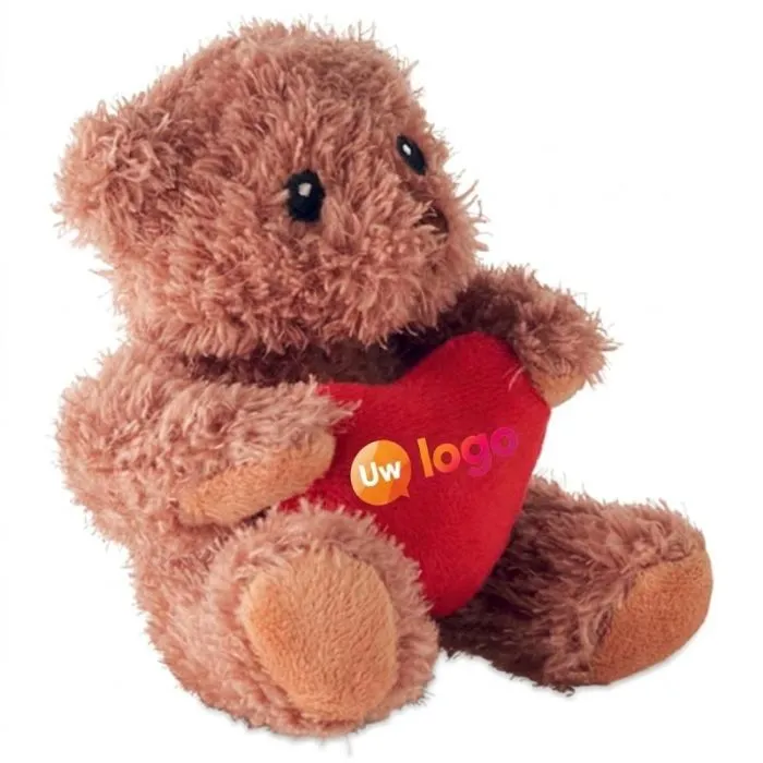 Personaliseerbare knuffelbeer met rood hartje - Cuddle