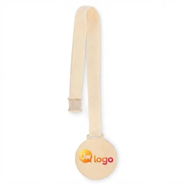 Personaliseerbare houten medaille met katoenen koord - BEST