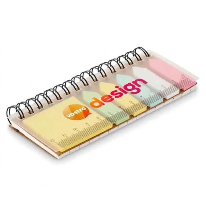 Blocco note a spirale in PP con post-it e pennarelli personalizzabili - MEMORING