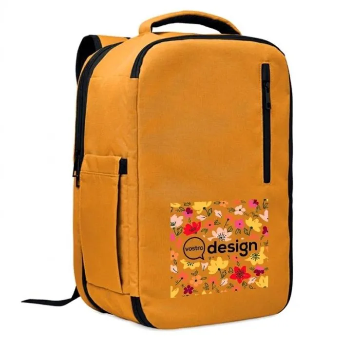 Zaino da cabina espandibile in RPET 600D per computer da 15", personalizzabile - FLYSAFE