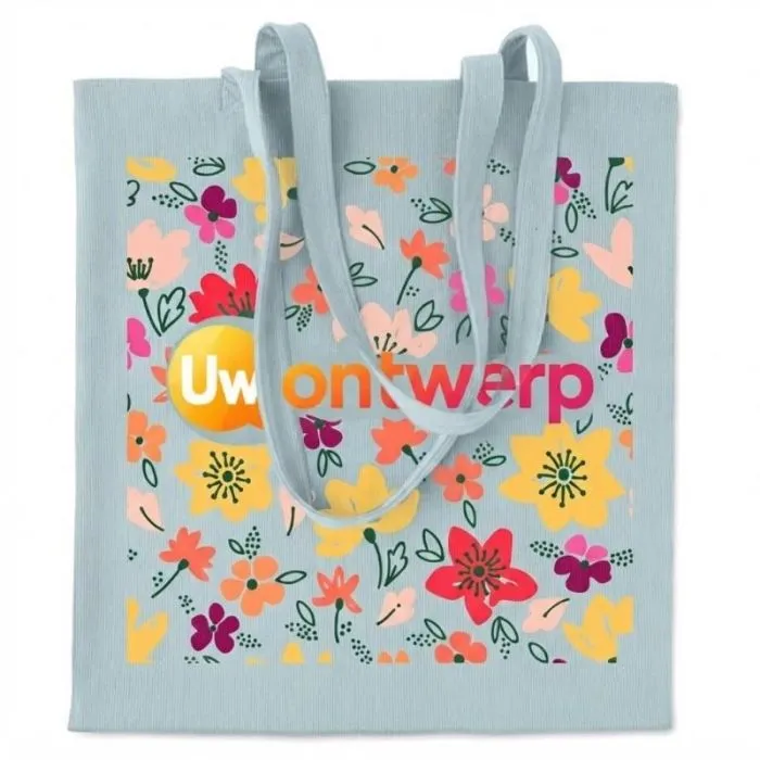 Promotionele boodschappentas van ribfluweel met lange hengsels - CORDY B