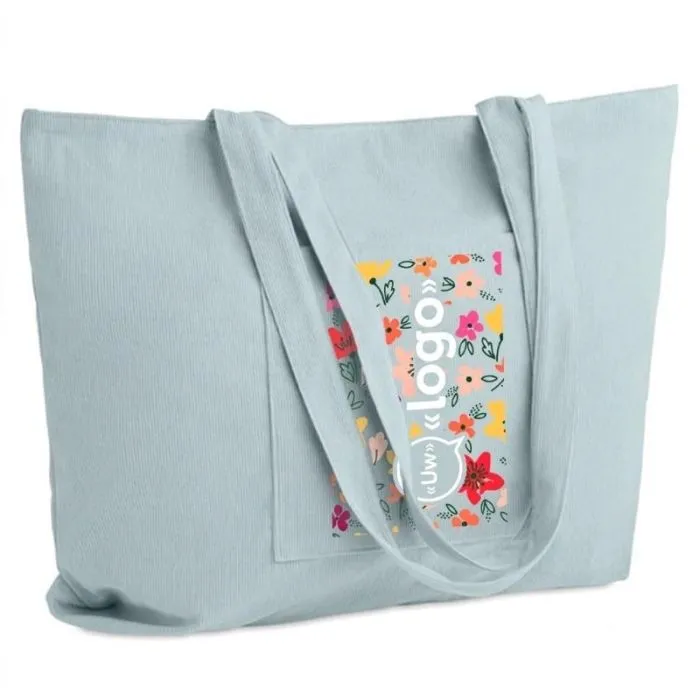 Grote, personaliseerbare reclame-boodschappentas van ribfluweel - CORDY G