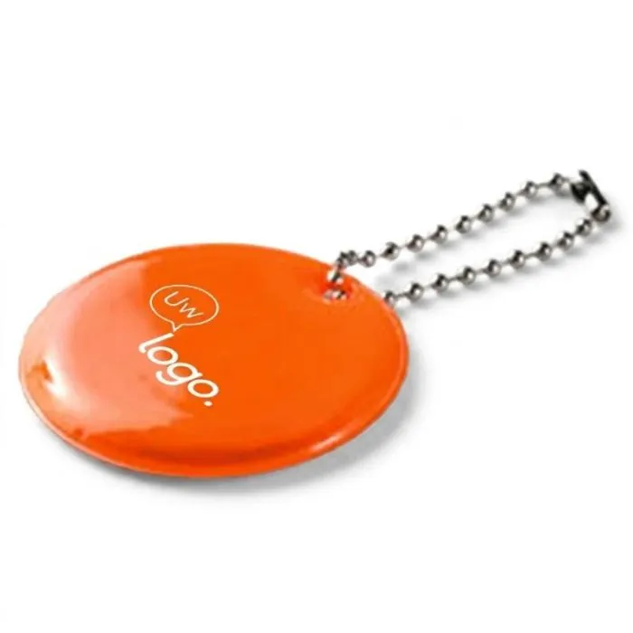 Ronde, reflecterende PVC-sleutelhanger voor reclamedoeleinden - GRIN