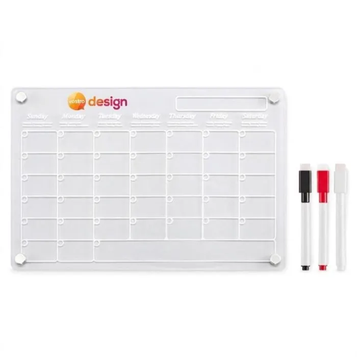 Calendario magnetico mensile cancellabile A4 personalizzabile in acrilico - PLANIT
