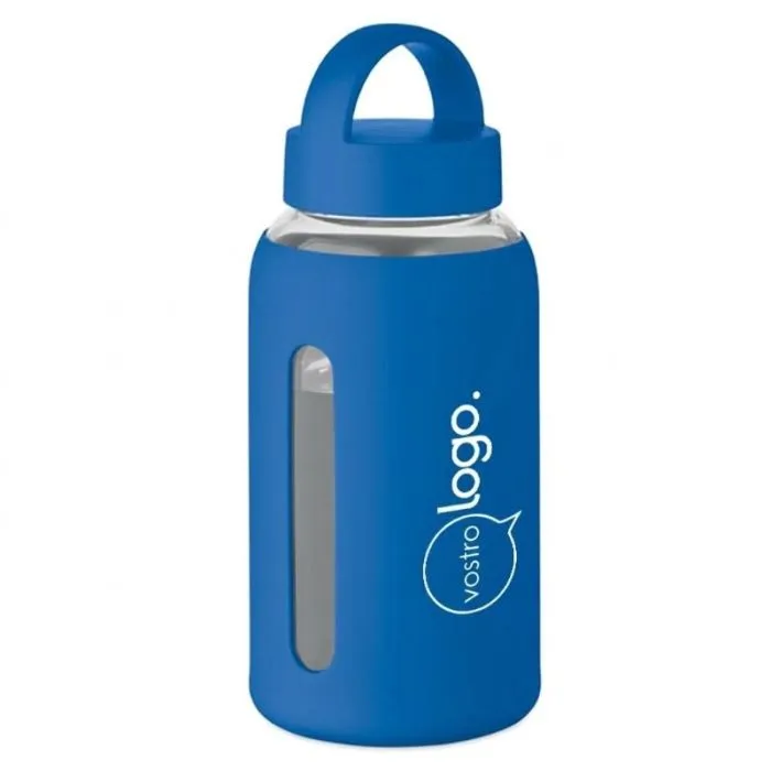 Borraccia in vetro da 600 ml con custodia in silicone e manico personalizzabile - BORIS