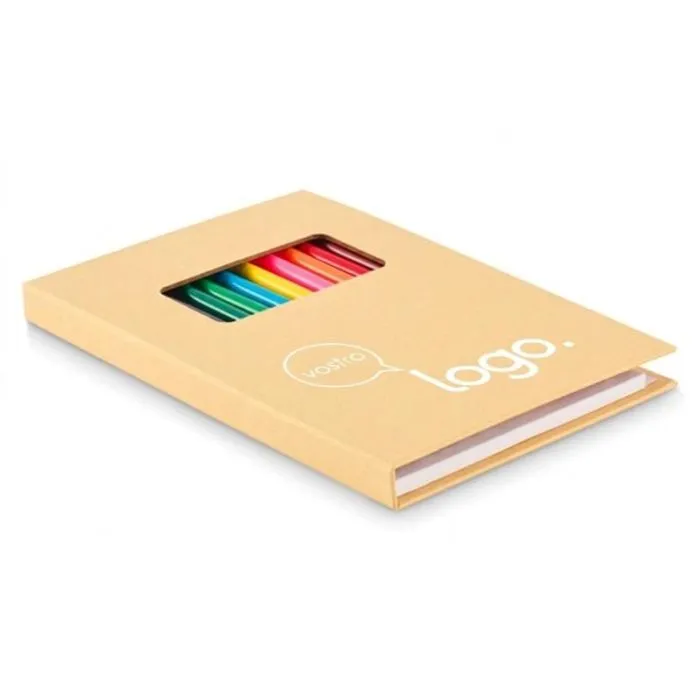 Set da colorare in carta riciclata con matite di legno personalizzabile - FUNSKETCH