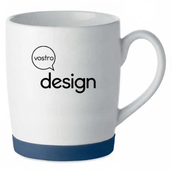 Tazza promozionale in ceramica da 300 ml con base stabile in silicone - SILBASE