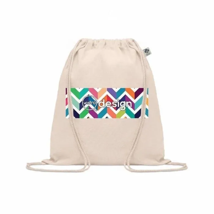 Borsa con cordoncino personalizzata in cotone biologico YUKI