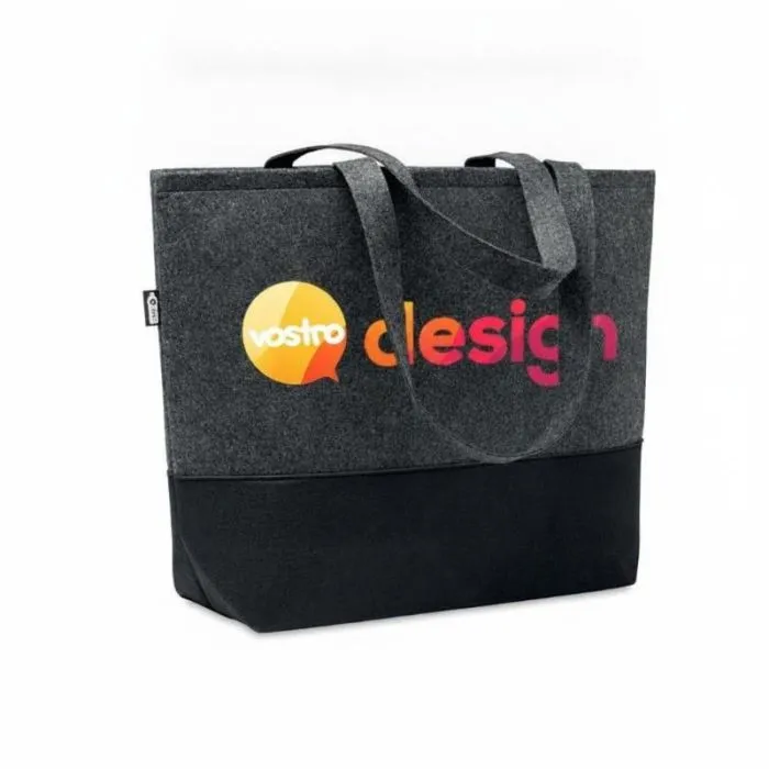 Borsa da shopping personalizzata in feltro RPET DUO INDICO