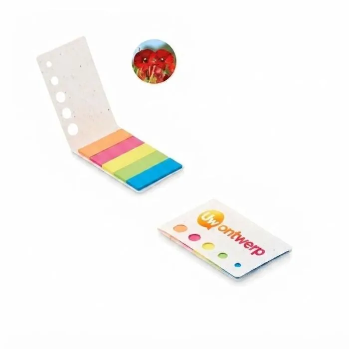 Gepersonaliseerde papieren plakbriefjes MEMO SEED met plantenmotief