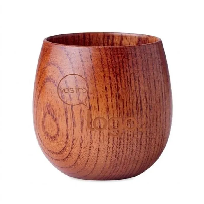 Bicchiere personalizzato in legno di quercia da 250 ml OVALIS