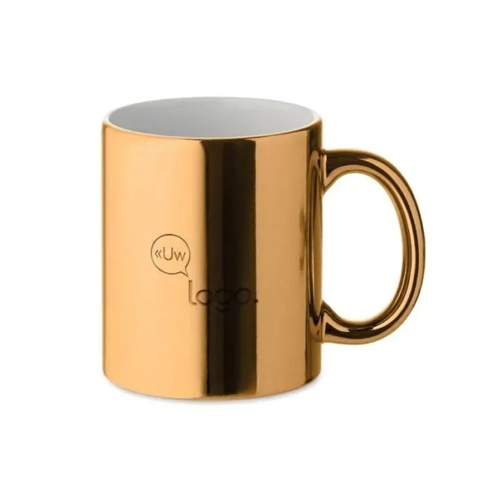 Promotionele beker van gemetalliseerd keramiek, 300 ml - HOLLY