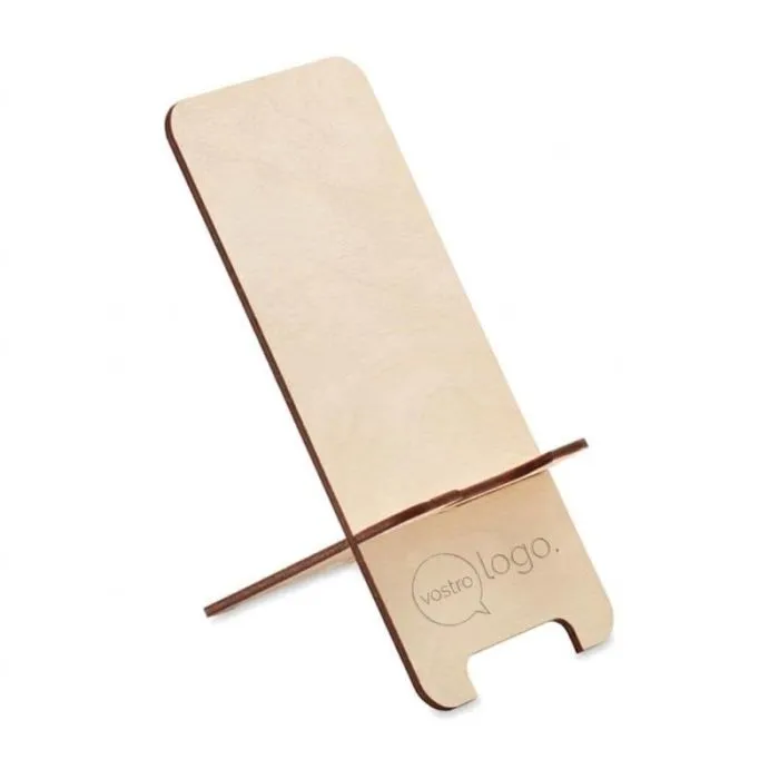 Supporto per cellulare in betulla con funzione promozionale - GROUW STAND
