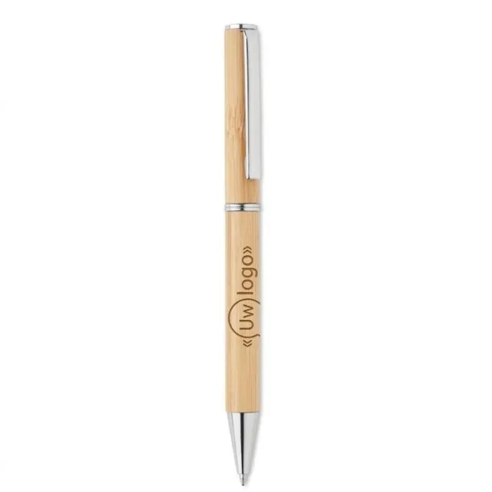 Promotionele draaibare balpen van bamboe - NAIRA