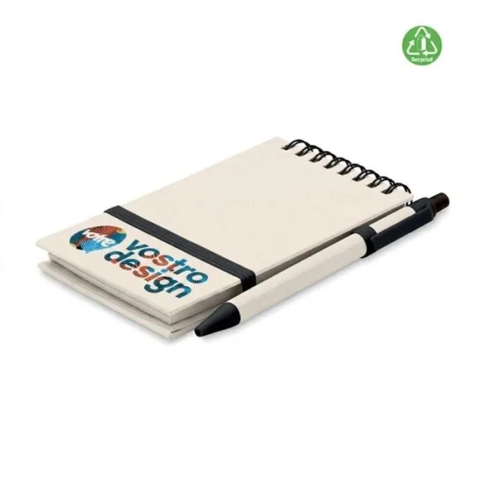 Taccuino in cartone riciclato da cartoni del latte personalizzato - MITO SET