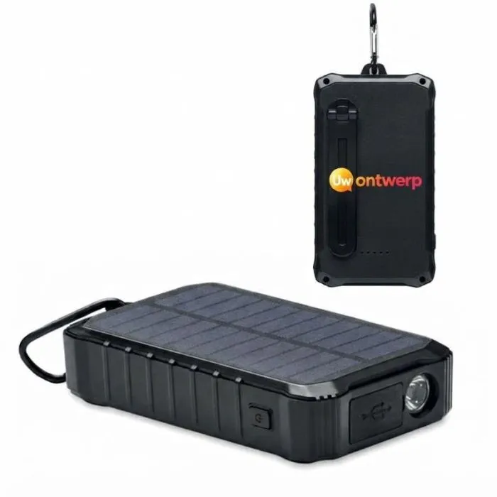 Promotionele powerbank met zonne-energie en dynamo, 8000 mA - DYA