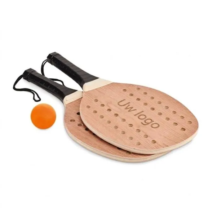 Gepersonaliseerde beachtennis-set van rozenhout - PALAS