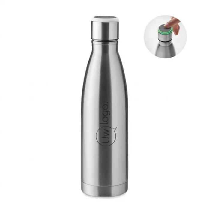 Promotionele drinkfles met roestvrijstalen sluiting, 500 ml - DEREO