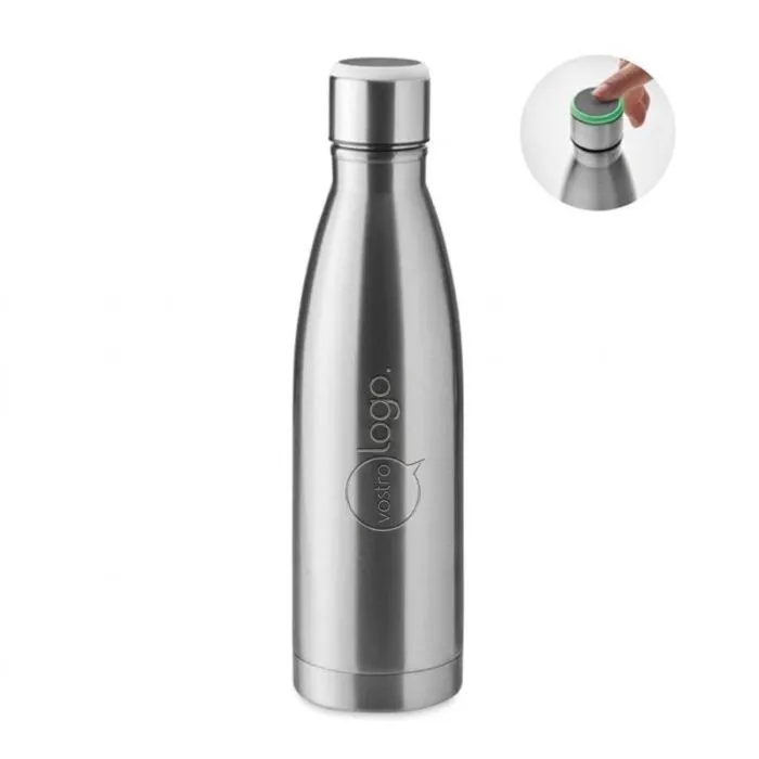 Borraccia promozionale con chiusura a scatto in acciaio inossidabile da 500 ml - DEREO