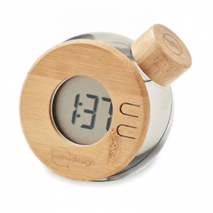 Orologio pubblicitario LCD in bambù - DROPPY LUX