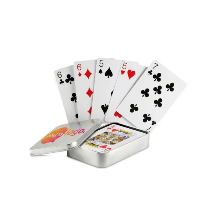 Carte da gioco personalizzate in scatola di latta AMIGO