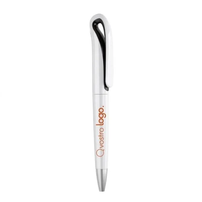 Penna a sfera personalizzata Twist in ABS WHITESWAN