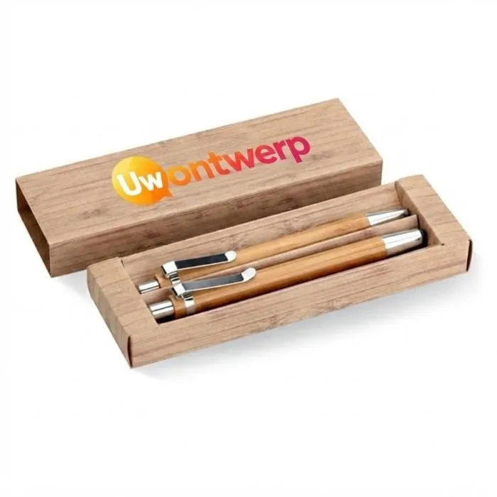 Bam BAMBOOSET-geschenkdoos met reclamepen en -potlood