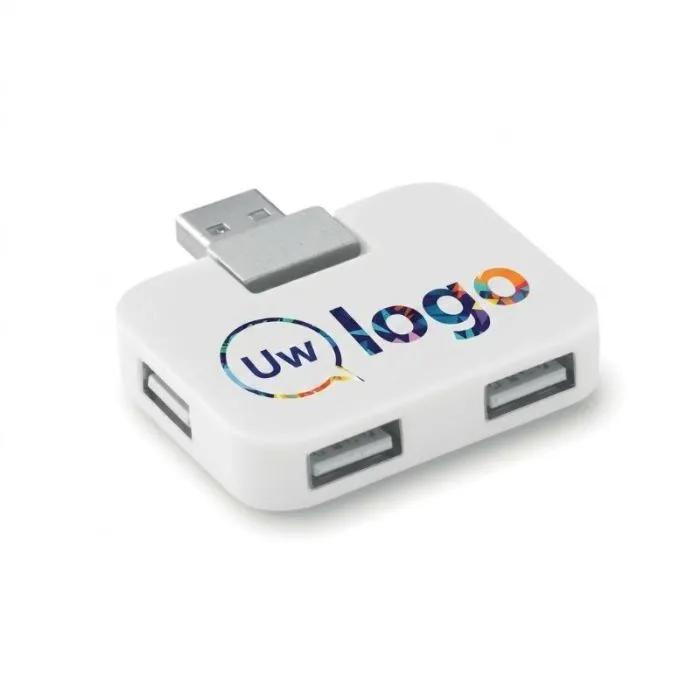 SQUARE USB-hub met 4 poorten (reclame-uitvoering)