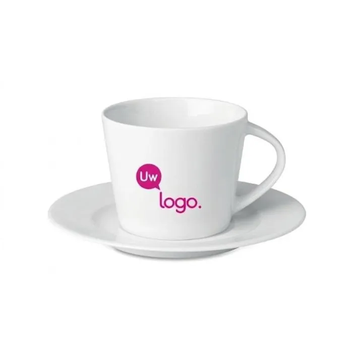 Promotionele cappuccino-kop en schotel PARIS