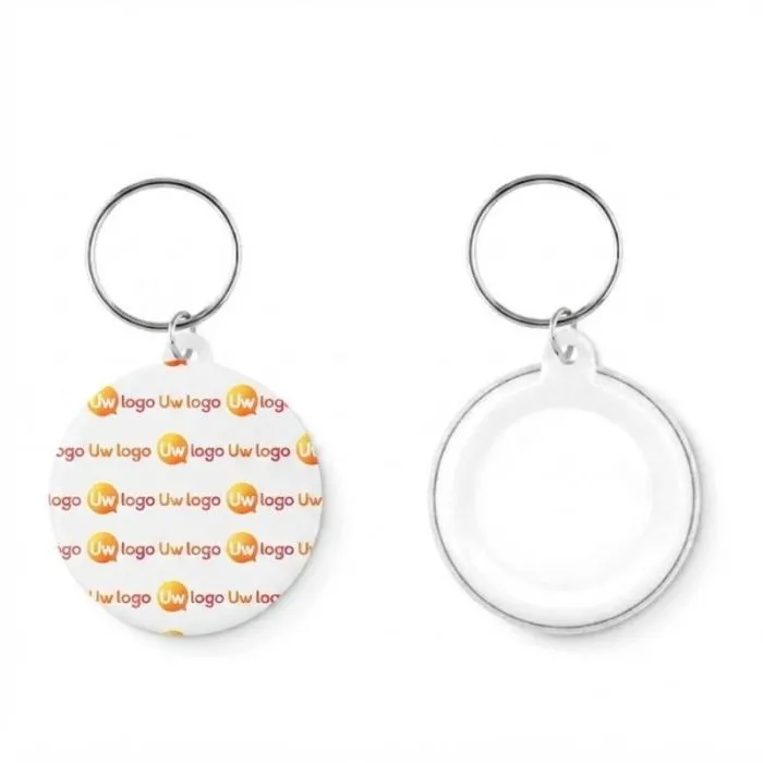 Gepersonaliseerde sleutelhanger van metaal met papieren inzetstuk PIN KEY