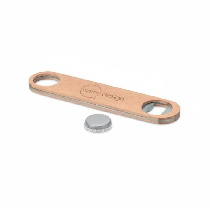 Apribottiglie pubblicitario in legno CANOPY