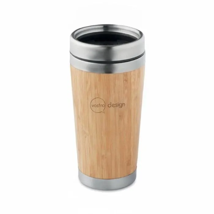 Bicchiere da viaggio a doppia parete personalizzato Bambou RODEODRIVE+