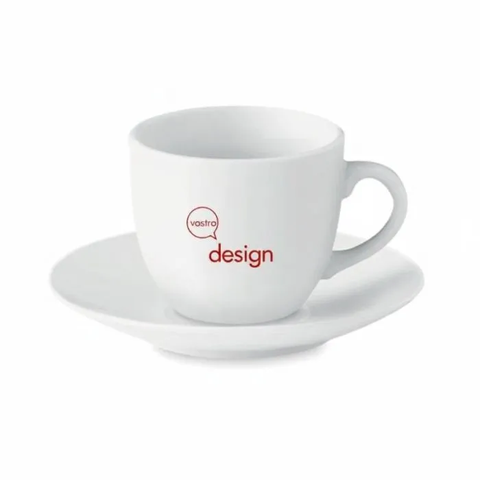 Tazza e piattino personalizzati in porcellana da 80 ml ESPRESSO