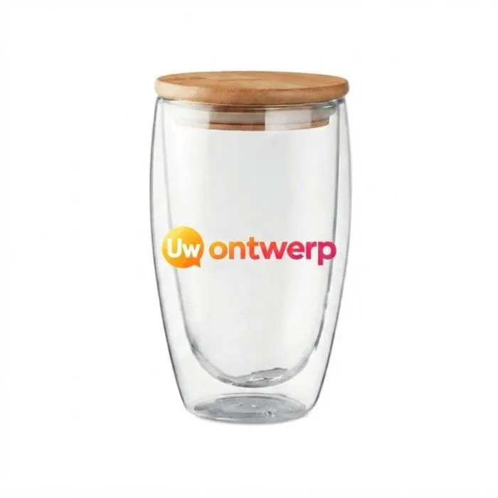 Gepersonaliseerd dubbelwandig glas 450 ml TIRANA LARGE
