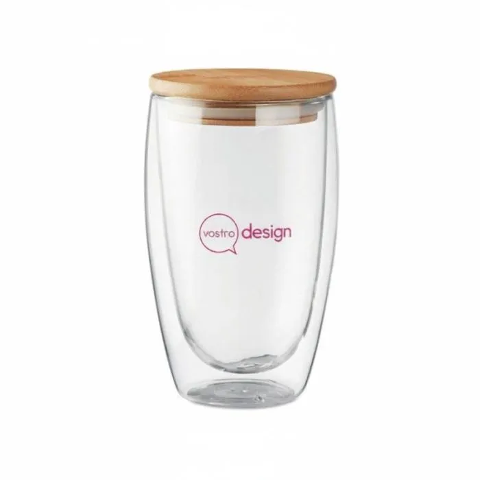 Bicchiere personalizzato a doppia parete da 450 ml TIRANA LARGE