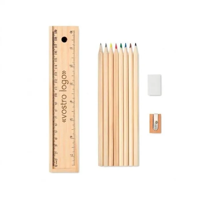 Set di 12 matite promozionali in legno TODO SET
