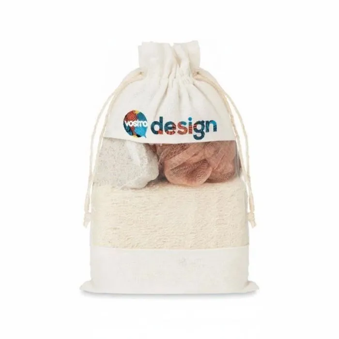 Set da bagno personalizzato con astuccio in cotone CUIDA SET