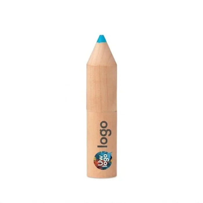 6 kleurpotloden in een gepersonaliseerd houten etui van PETIT COLORET