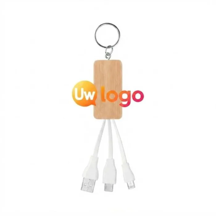 CLAUER 3-in-1 bamboekabel voor reclamedoeleinden
