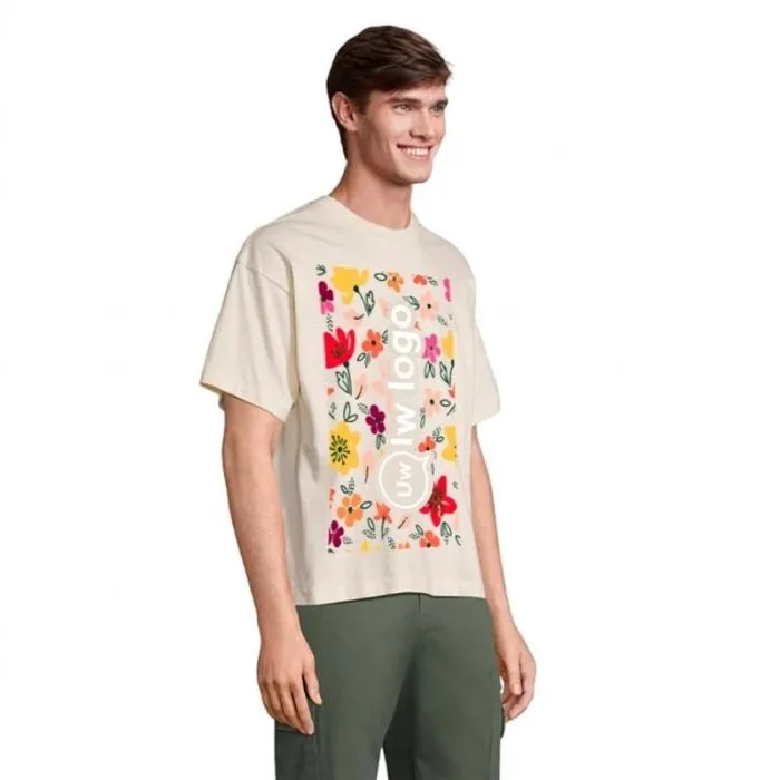 Oversized unisex-T-shirt van gerecycled katoen, personaliseerbaar