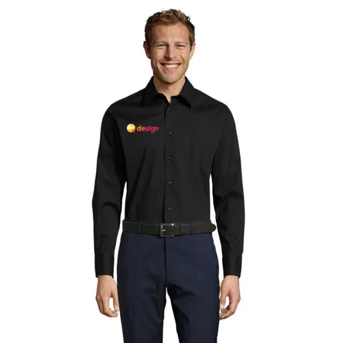 Chemise homme personnalisée Sol's coton stretch manches longues-BRIGHTON