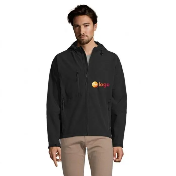 Gepersonaliseerd waterdicht softshelljack met capuchon voor heren - REPLAY MEN