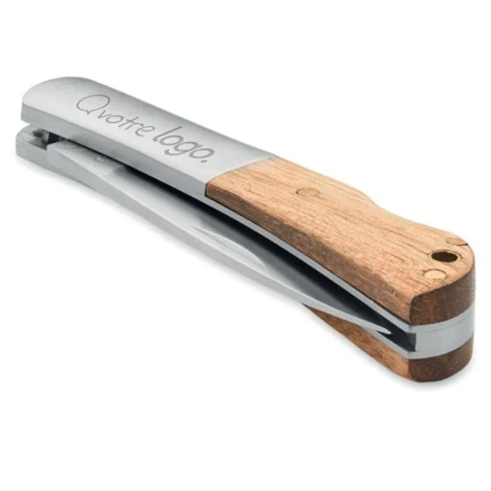 Couteau pliable en acacia personnalisable -SKARP