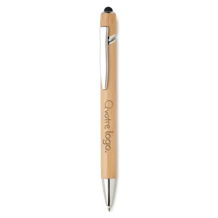 Stylo à bille encre bleue en bambou publicitaire-RENN