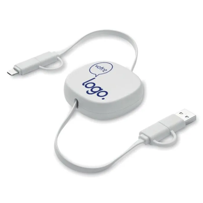 Câble de charge rétractable 60W personnalisable -LINEA