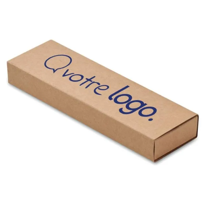 Parure de stylos personnalisée paille de blé dans boîte recyclée-PEAT