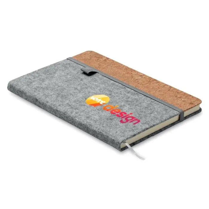 Carnet A5 avec une couverture en liège RPET publicitaire -CORKBOOK