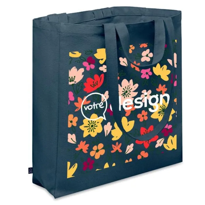 Sac shopping en coton recyclé  380 gr/m² personnalisable -GAVE COLOUR