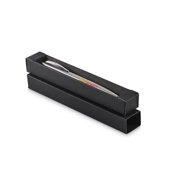 Stylo à bille personnalisable en acier inoxydable recyclé avec boîte – GRAZ COLOUR