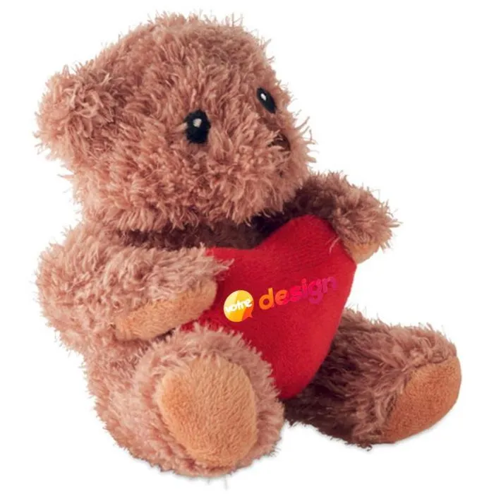 Peluche ours personnalisable avec cœur rouge - Cuddle